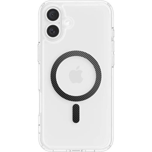 Прозрачный чехол Spigen Ultra Hybrid MagSafe Carbon Fiber для iPhone 16 (ACS08207)