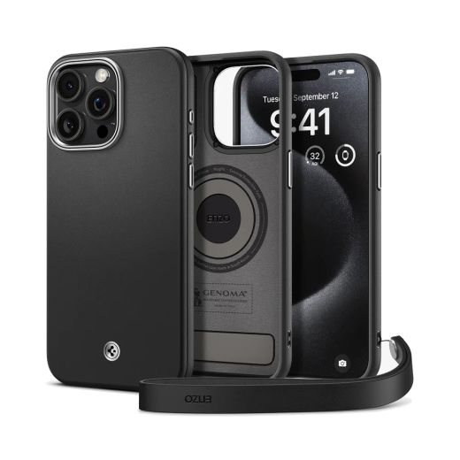 Шкіряний чохол Spigen Enzo Black для iPhone 15 Pro Max (ACS06601)