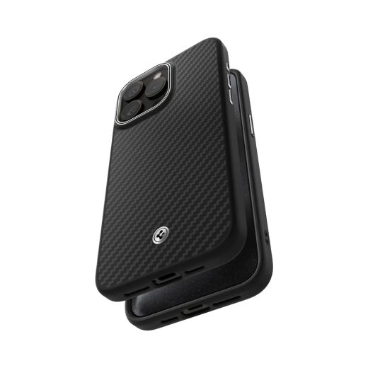 Карбоновый чехол Spigen Enzo Aramid Matte Black для iPhone 15 Pro (ACS07045)