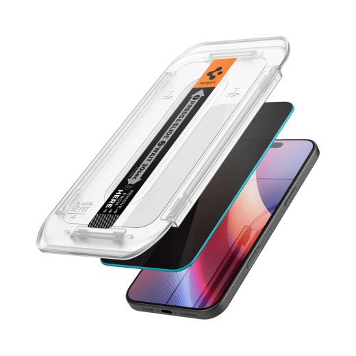 Захисне скло антишпигун Spigen Glass tR EZ Fit Privacy (2 шт.) для iPhone 16 Pro Max (AGL07908)