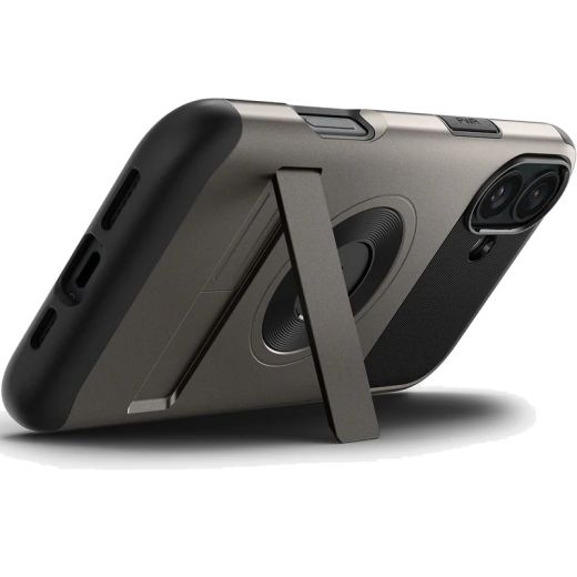Противоударный чехол Spigen Slim Armor MagSafe Gunmetal для iPhone 16 Plus (ACS08097)