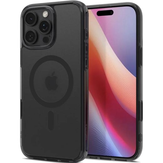 Прозрачный чехол Spigen Ultra Hybrid T (MagFit + Camera Control) Frost Black для iPhone 16 Pro (ACS08514)