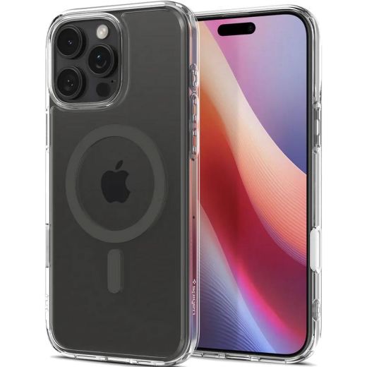Прозрачный чехол Spigen Ultra Hybrid T (MagFit + Camera Control) Graphite для iPhone 16 Pro (ACS08513)