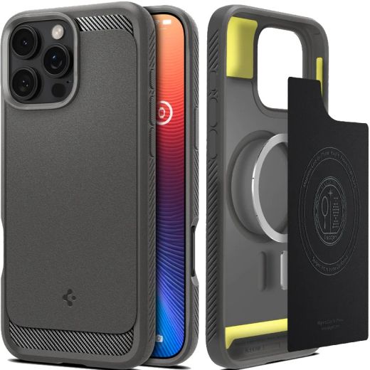 Чехол Spigen Rugged Armor MagSafe Gray для iPhone 16 Pro (ACS08116)