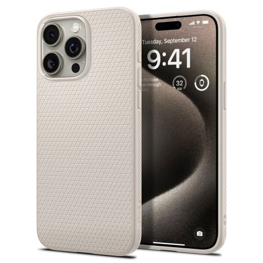 Чехол Spigen Liquid Air Matte Natural Titanium для iPhone 15 Pro (ACS07217)