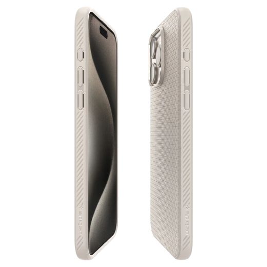 Чехол Spigen Liquid Air Matte Natural Titanium для iPhone 15 Pro (ACS07217)