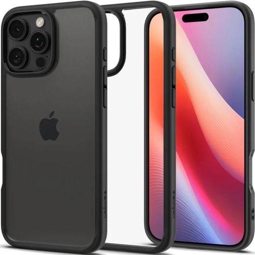 Прозрачный чехол Spigen Ultra Hybrid Matte Black для iPhone 16 Pro (ACS08125)