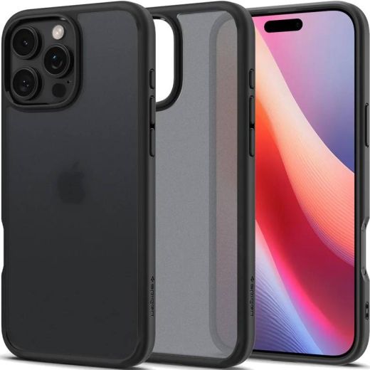 Прозорий чохол Spigen Ultra Hybrid Frost Black для iPhone 16 Pro (ACS08124)