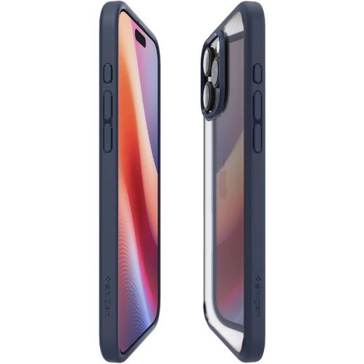 Прозорий чохол Spigen Ultra Hybrid Navy Blue для iPhone 16 Pro (ACS08126)