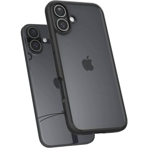 Прозрачный чехол Spigen Ultra Hybrid Matte Black для iPhone 16 (ACS08201)