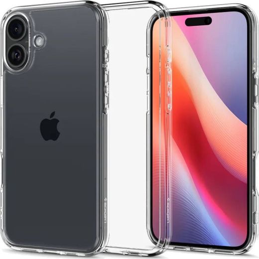 Прозрачный чехол Spigen Ultra Hybrid Crystal Clear для iPhone 16 Plus (ACS08069)