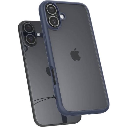 Прозрачный чехол Spigen Ultra Hybrid Navy Blue для iPhone 16 (ACS08202)