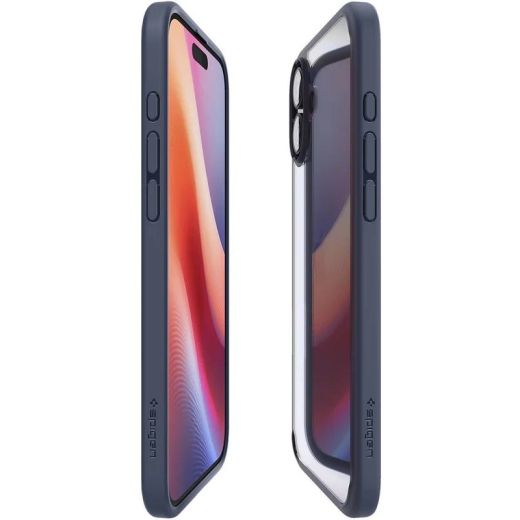 Прозрачный чехол Spigen Ultra Hybrid Navy Blue для iPhone 16 (ACS08202)