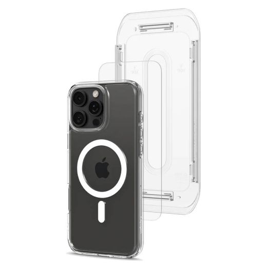 Чохол зі склом Spigen Ultra Hybrid Pack (MagFit) White для iPhone 16 Pro Max (ACS08141)