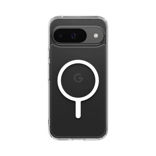 Прозрачный чехол Spigen Ultra Hybrid Metal Ring (MagFit) White для Pixel 9 Pro (ACS07686)