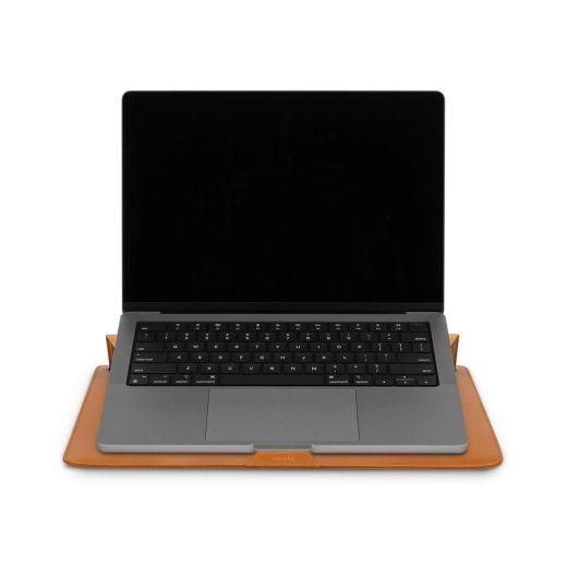 Чехол Moshi Muse 3-in-1 Slim Laptop Sleeve Caramel Brown для MacBook Pro 14" M1 | M2 | M3 | M4 (2021 | 2022 | 2023 | 2024) | MacBook Air 13" M4 | M3 | M2 (2025 | 2024 | 2022) (99MO034752)