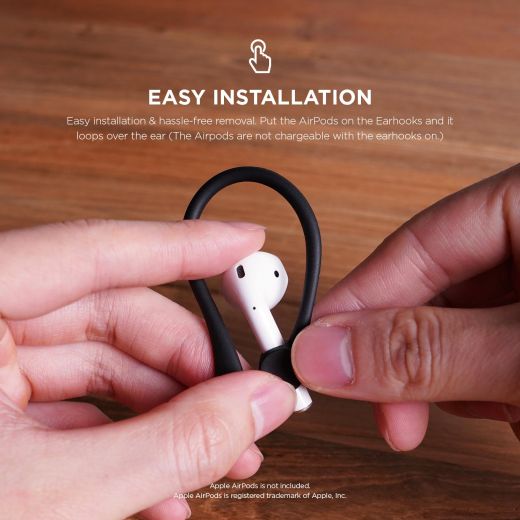 Держатели Elago EarHook Black (EAP-HOOKS-BK) для Apple AirPods