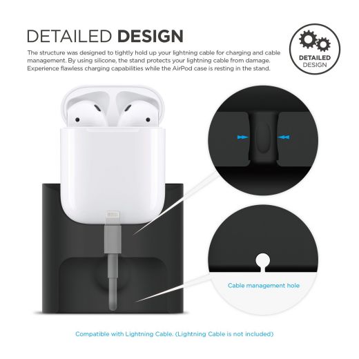 Док-станція Elago AirPods Stand Black для AirPods