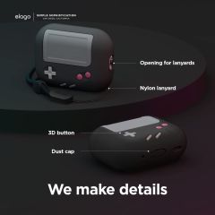 Чохол з карабіном Elago AW5 Black для AirPods Pro (2 покоління) (EAPP2AW5+ROSTR-BK)