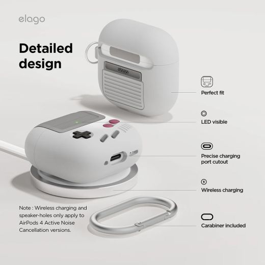 Силіконовий чохол Elago AW5 Hang Case для AirPods 4 (2024) (EAP4AW5-HANG-LGY)