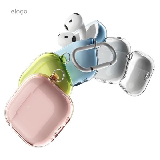 Чехол с карабином Elago Clear Hang Case Lovely Pink для AirPods 4 (2024)