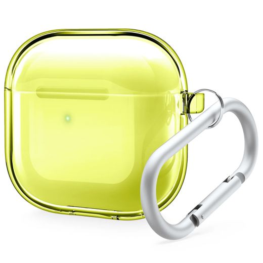 Чехол с карабином Elago Clear Hang Case Neon Yellow для AirPods 4 (2024)