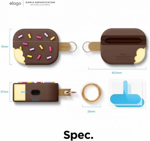 Чехол Elago Ice Cream Case Chocolate (EAPP-ICE-DBR) для Airpods Pro