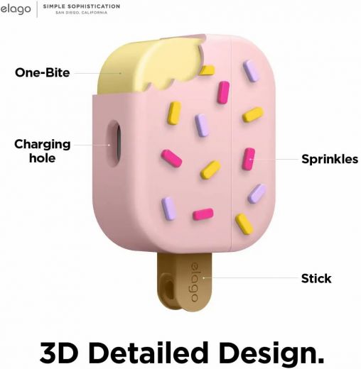 Чехол Elago Ice Cream Case Strawberry (EAPP-ICE-LPK) для Airpods Pro