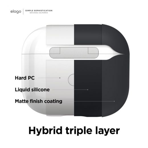 Силіконовий чохол Elago Liquid Hybrid Basic Black для AirPods 3 (EAP3RH-BK)