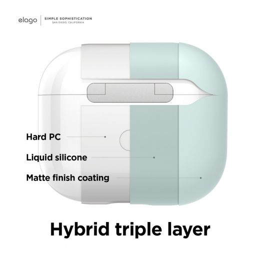 Силіконовий чохол Elago Liquid Hybrid Basic Mint для AirPods 3 (EAP3RH-MT)