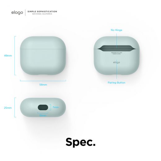 Силіконовий чохол Elago Liquid Hybrid Basic Mint для AirPods 3 (EAP3RH-MT)