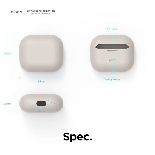 Силіконовий чохол Elago Liquid Hybrid Basic Stone для AirPods 3 (AP3RH-ST)