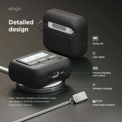 Силиконовый чехол Elago Pager Hang Case для AirPods 4 (2024) (EAP4PAGER-HANG-BK)