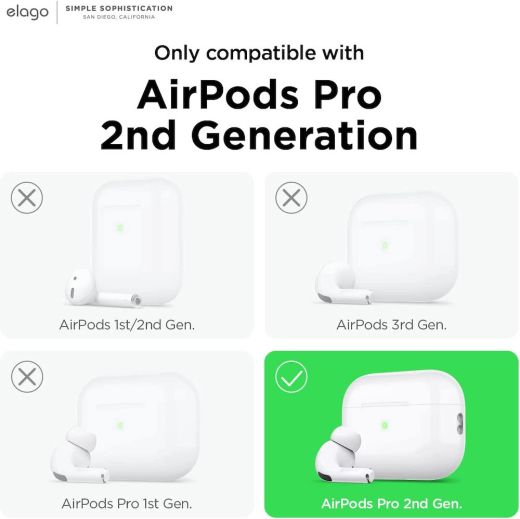 Силіконовий чохол Elago Silicone Base Case Black для AirPods Pro 2 (EAPP2SC-BA-BK)