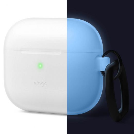 Силіконовий чохол, що світиться Elago Hang Silicone Case Nightglow Blue для AirPods 3 (EAP3HG-HANG-LUBL)