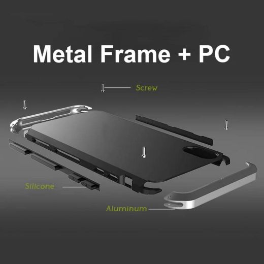 Протиударний чохол Exoticase ElementBox Metal Armor Black Silver для iPhone 16 Pro Max