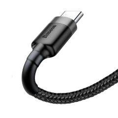Кабель Baseus Cafule USB-A - Type-C 3A/1m Black/Grey (CATKLF-BG1)