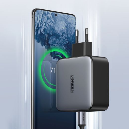 Быстрая зарядка Ugreen Charger 2xUSB Type C 100W Power Gray