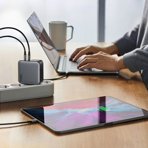 Быстрая зарядка Ugreen Charger 2xUSB Type C 100W Power Gray
