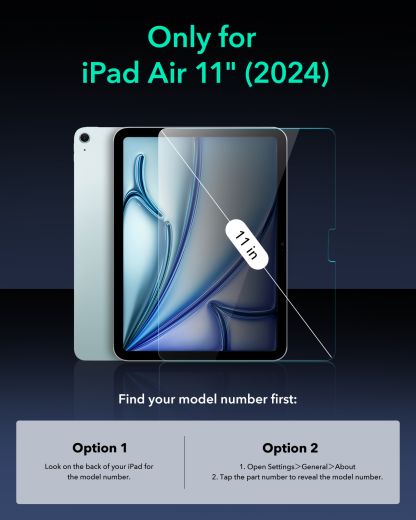 Защитное стекло с аппликатором ESR Tempered-Glass Screen Protector Clear для iPad Air 11" M3 | M2 (2025 | 2024) (1E1010102)