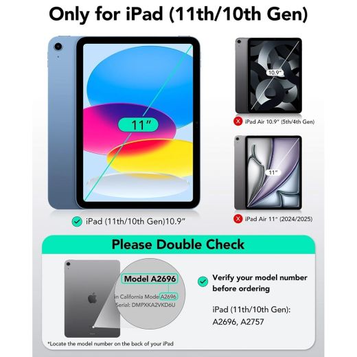 Чехол ESR Shift Magnetic Case Purple для iPad 11'' (2025) | iPad 10.9 (2022)