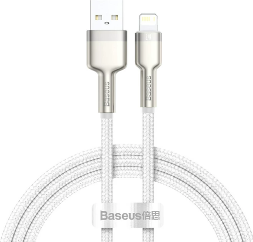 Кабель Baseus Cafule Series Metal Data Cable USB to Lightning 2.4A 2m White (CALJK-B02)