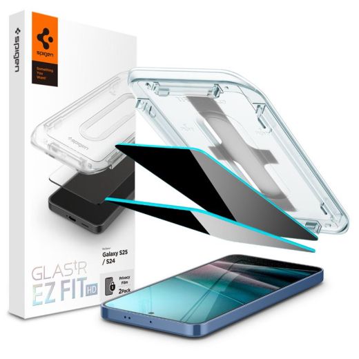 Защитное стекло антишпион Spigen Glass tR EZ Fit HD (Privacy) 2 шт. для Samsung Galaxy S25 | S24 (AGL09308)