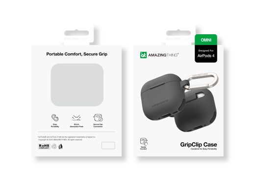 Силіконовий чохол AmazingThing Omni GripClip Case Titan Black для Airpods 4 (APRO4OMBK)