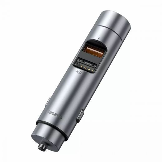 Автомобильное зарядное устройство Baseus FM Launcher Energy Column PPS 2USB Silver