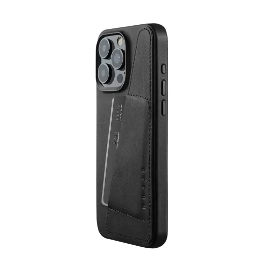 Шкіряний чохол Mujjo Full Leather Wallet Case Black для iPhone 15 Pro Max
