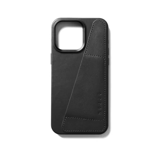 Кожаный чехол Mujjo Full Leather Wallet Case Black для iPhone 15 Pro