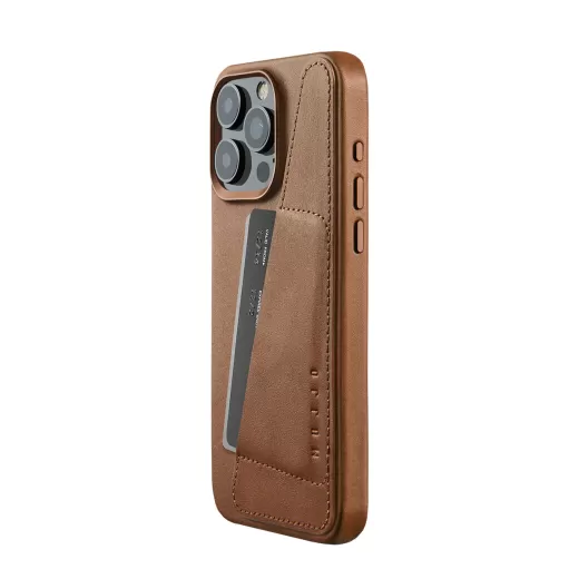 Кожаный чехол Mujjo Full Leather Wallet Case Dark Tan для iPhone 15 Pro