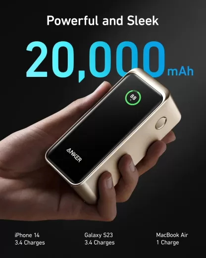 Павербанк (Зовнішній акумулятор) Anker Prime 20,000mAh Power Bank (200W) Champagne