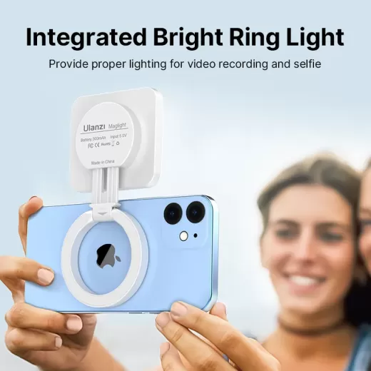 Свет для телефонов Ulanzi LT010 Magsafe Selfie Flip Ringlight White